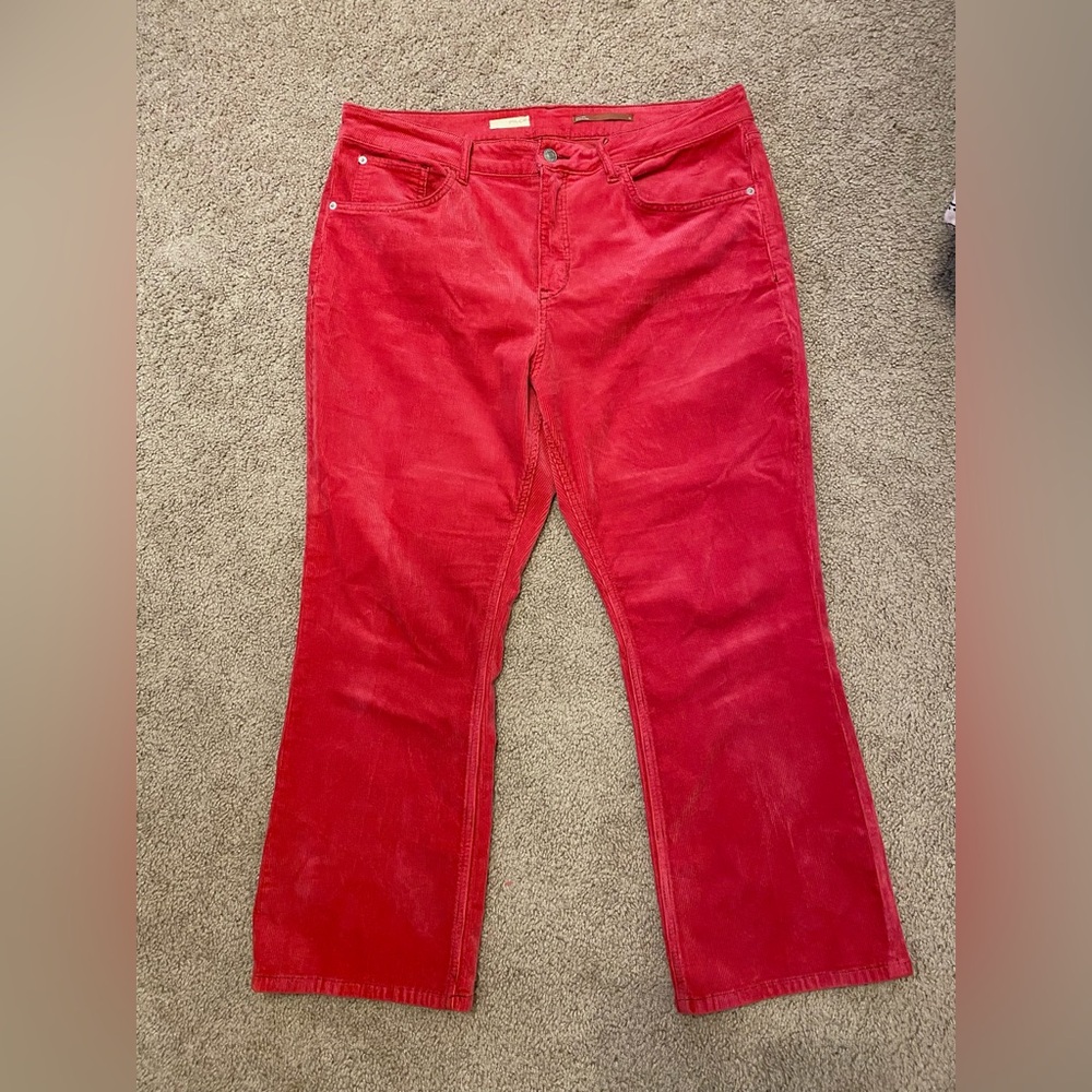 Anthropologie Pilcro Yaya Mid Rise Crop Flare Corduroy Jeans 33